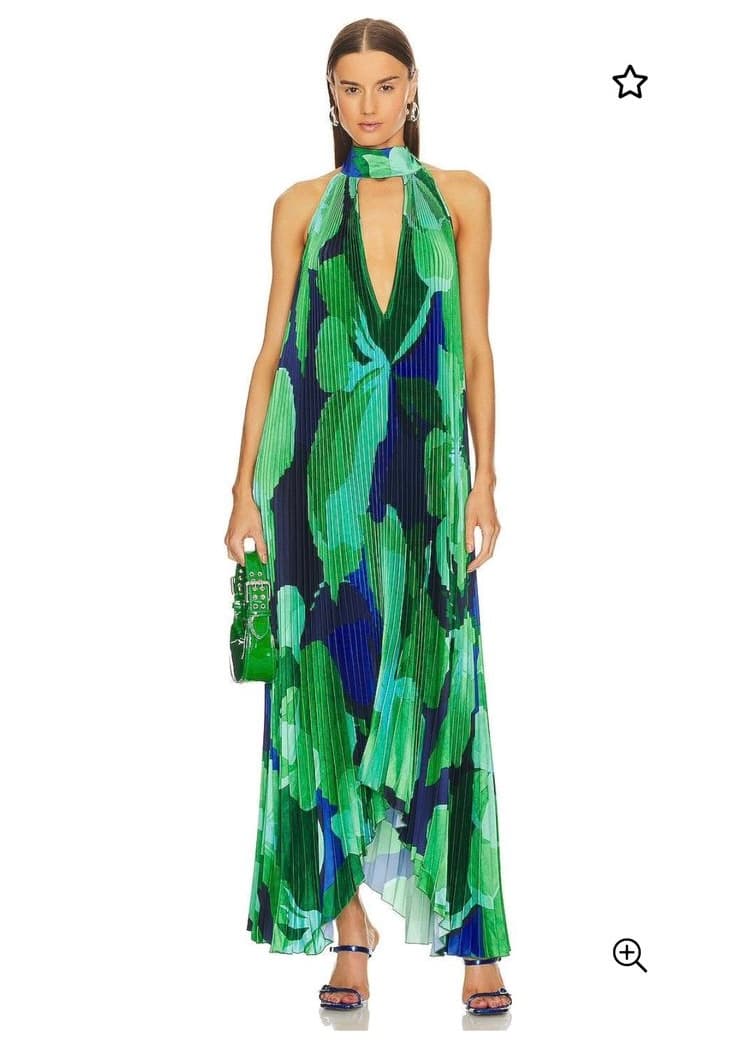 Vestido Selva Esmeralda Plisado