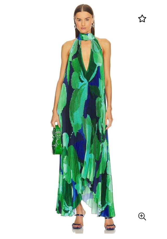 Vestido Selva Esmeralda Plisado