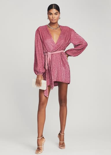 vestido rosa de lentejuelas