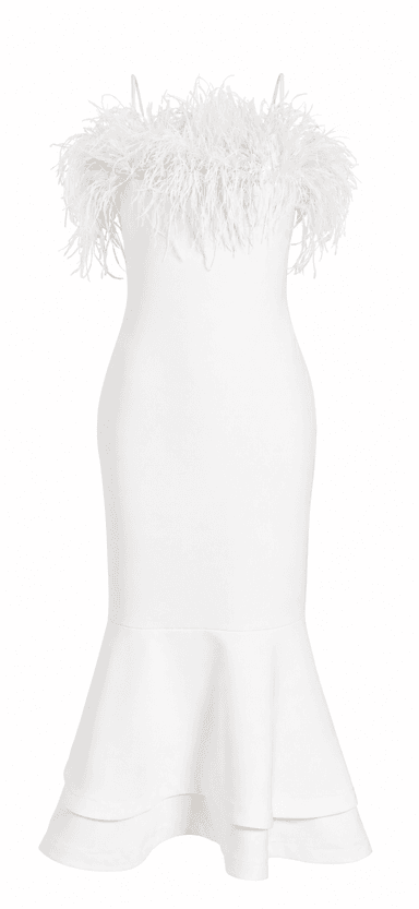 Feather midi aurora dress