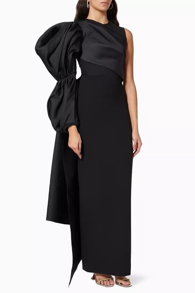 Moore Maxi Dress in Crepe & Twill